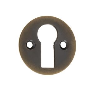 Frelan Hardware Standard Profile Round Escutcheon, Antique Brass