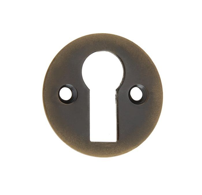Frelan Hardware Standard Profile Round Escutcheon, Antique Brass