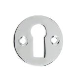 Frelan Hardware Standard Profile Round Escutcheon, Polished Chrome