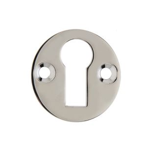 Frelan Hardware Standard Profile Round Escutcheon, Polished Nickel