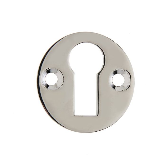Frelan Hardware Standard Profile Round Escutcheon, Polished Nickel