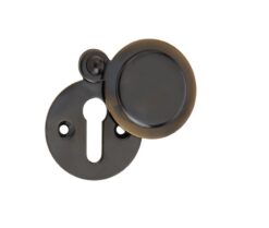 Frelan Hardware Standard Profile Round Covered Escutcheon, Antique Brass