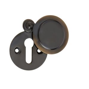 Frelan Hardware Standard Profile Round Covered Escutcheon, Antique Brass