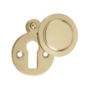 Frelan Hardware Standard Profile Round Covered Escutcheon, Polished Brass