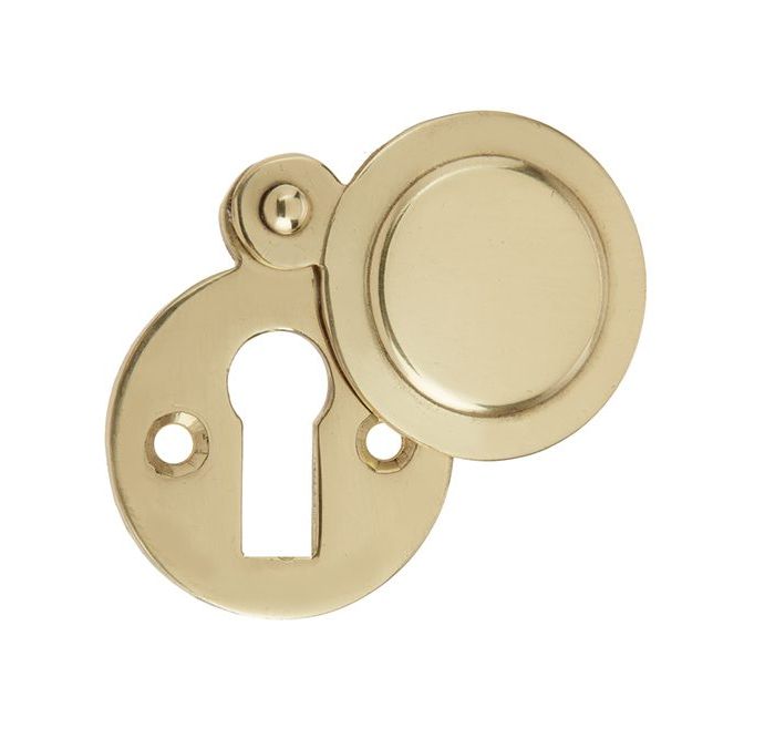 Frelan Hardware Standard Profile Round Covered Escutcheon, Polished Brass