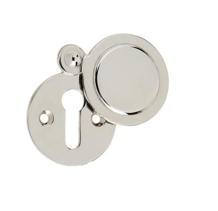 Frelan Hardware Standard Profile Round Covered Escutcheon, Polished Nickel