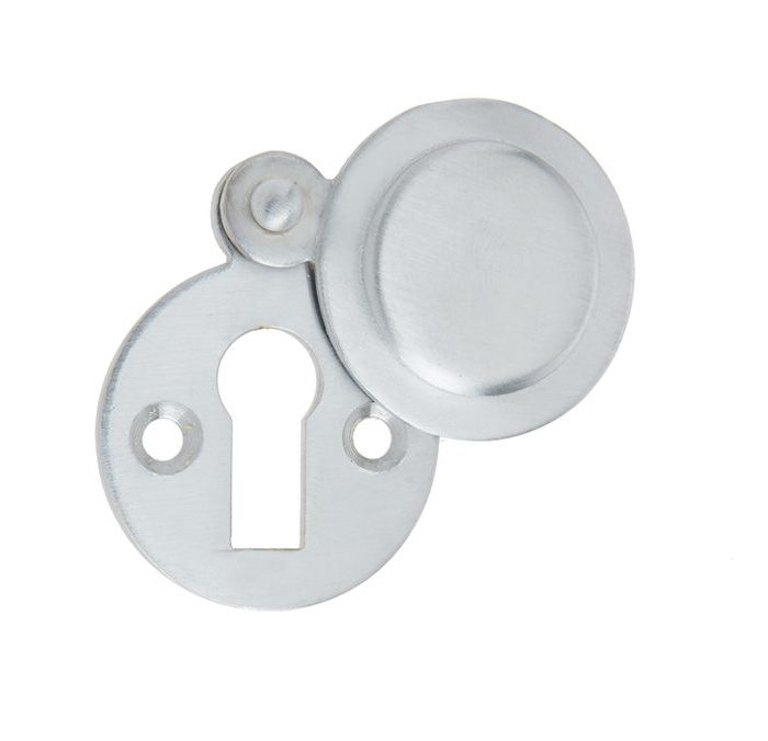 Frelan Hardware Standard Profile Round Covered Escutcheon, Satin Chrome