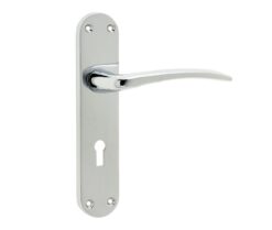 Gull Door Handles On Backplate - Polished Chrome