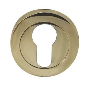 Frelan Hardware Euro Profile Escutcheon, PVD Stainless Brass