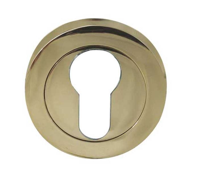 Frelan Hardware Euro Profile Escutcheon, PVD Stainless Brass