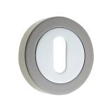 Frelan Hardware Standard Profile Escutcheon, Dual Finish Polished Chrome & Black Nickel