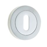 Frelan Hardware Standard Profile Escutcheon, Dual Finish Polished Chrome & Satin Chrome