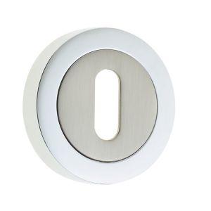 Frelan Hardware Standard Profile Escutcheon, Dual Finish Polished Chrome & Satin Nickel