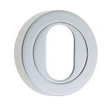 Frelan Hardware Oval Profile Escutcheon, Satin Chrome