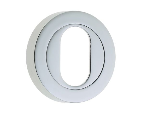 Frelan Hardware Oval Profile Escutcheon, Satin Chrome
