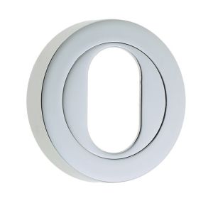 Frelan Hardware Oval Profile Escutcheon, Satin Chrome