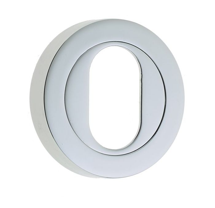 Frelan Hardware Oval Profile Escutcheon, Satin Chrome