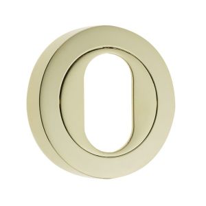 Frelan Hardware Oval Profile Escutcheon, PVD Stainless Brass