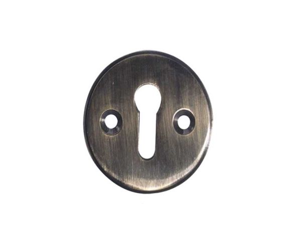 Frelan Hardware Standard Profile Escutcheon (40mm Diameter), Antique Brass