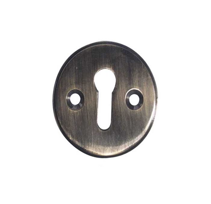 Frelan Hardware Standard Profile Escutcheon (40mm Diameter), Antique Brass