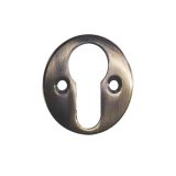 Frelan Hardware Euro Profile Escutcheon (40mm Diameter), Antique Brass