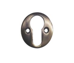 Frelan Hardware Euro Profile Escutcheon (40mm Diameter), Antique Brass