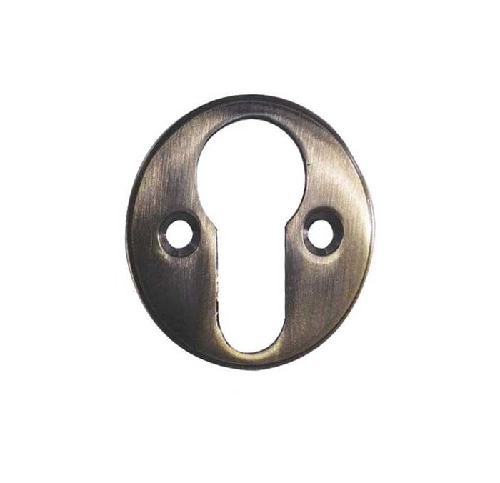 Frelan Hardware Euro Profile Escutcheon (40mm Diameter), Antique Brass