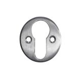 Frelan Hardware Euro Profile Escutcheon (40mm Diameter), Satin Chrome