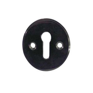 Frelan Hardware Standard Profile Escutcheon (40mm Diameter), Polished Black Nickel