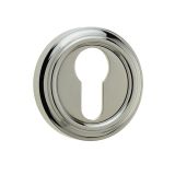 Frelan Hardware Parisian Euro Profile Escutcheon, Polished Nickel