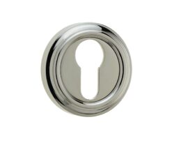 Frelan Hardware Parisian Euro Profile Escutcheon, Polished Nickel