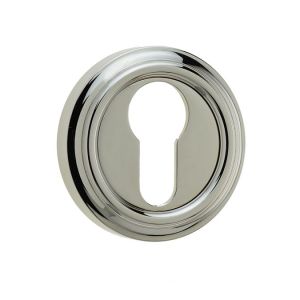 Frelan Hardware Parisian Euro Profile Escutcheon, Polished Nickel