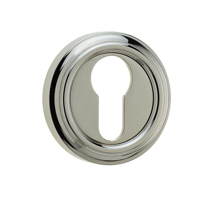 Frelan Hardware Parisian Euro Profile Escutcheon, Polished Nickel