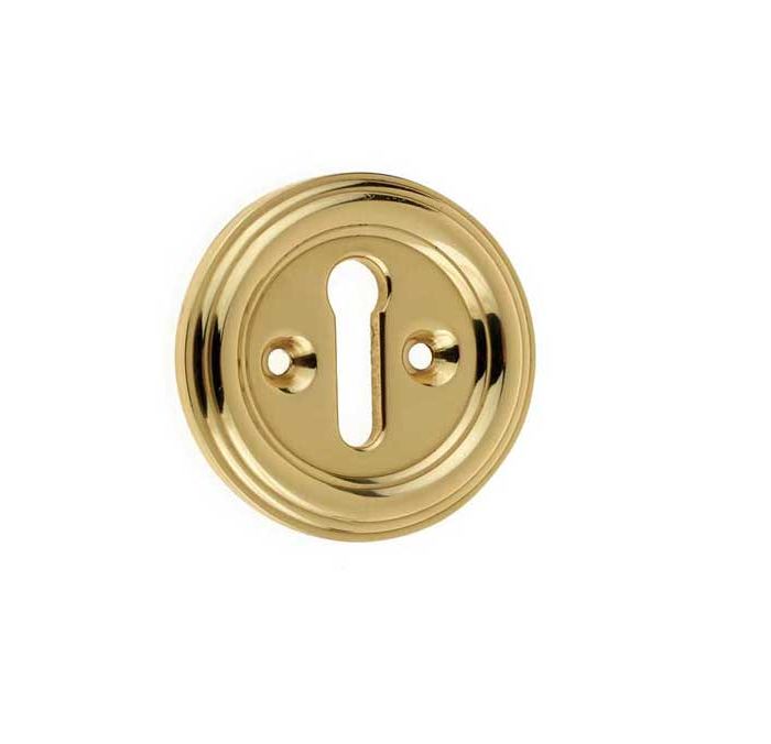 Frelan Hardware Parisian Standard Profile Escutcheon, Polished Brass