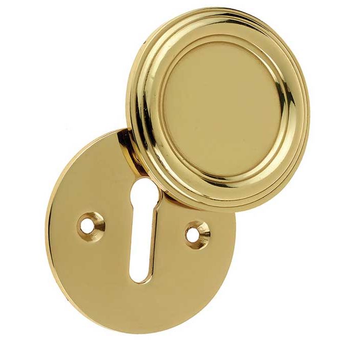 Frelan Hardware Parisian Covered Standard Profile Escutcheon, Polished Brass