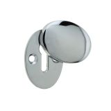 Frelan Hardware Standard Profile Oval Covered Escutcheon, Polished Chrome