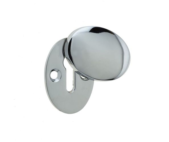Frelan Hardware Standard Profile Oval Covered Escutcheon, Polished Chrome