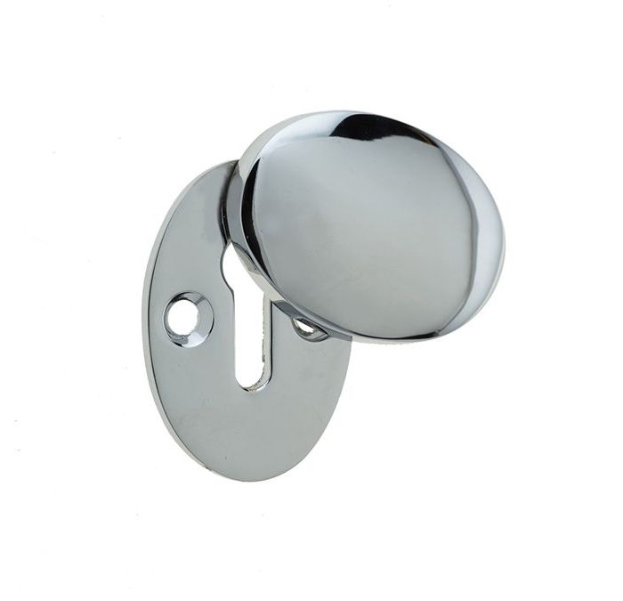 Frelan Hardware Standard Profile Oval Covered Escutcheon, Polished Chrome