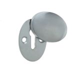 Frelan Hardware Standard Profile Oval Covered Escutcheon, Satin Chrome