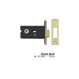 Door Deadbolt - 70mm -  Electro Brass Finish