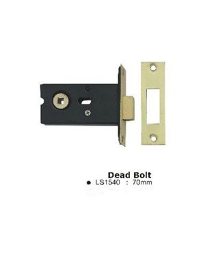 Door Deadbolt – 70mm –  Electro Brass Finish
