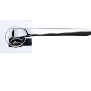 Lyra Lever On Square Rose, Polished Chrome (sold in pairs)