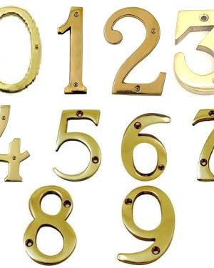 Door Numbers (0-9) – 75mm – Polished Brass Finish