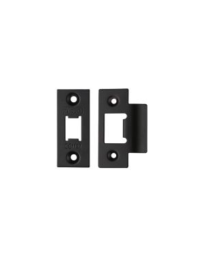 Zoo Hardware Face Plate And Strike Plate Accessory Pack, Powder Coated Black