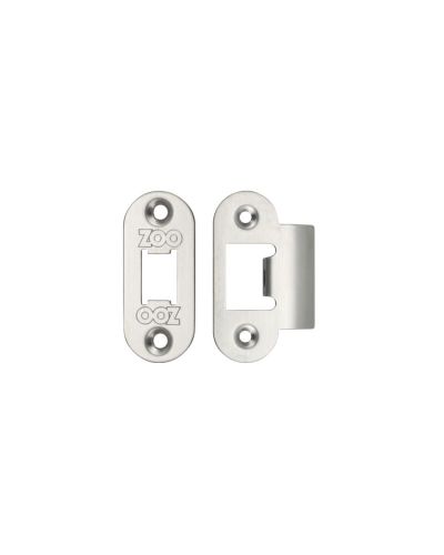 Zoo Hardware Radius Edge Face Plate And Strike Plate Accessory Pack, Polished Stainless Steel