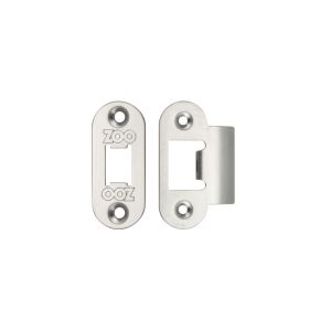Zoo Hardware Radius Edge Face Plate And Strike Plate Accessory Pack, Polished Stainless Steel
