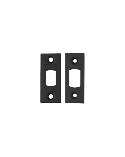 Zoo Hardware Face Plate And Strike Plate Accessory Pack, Powder Coated Black