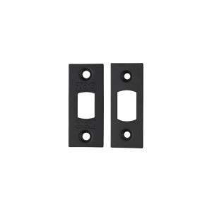 Zoo Hardware Face Plate And Strike Plate Accessory Pack, Powder Coated Black