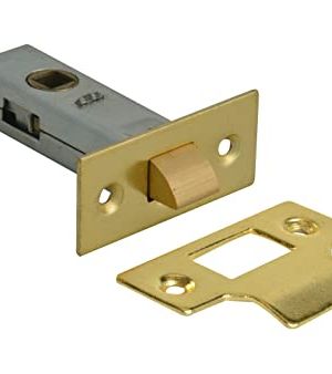 Tubular Latch – 75mm – Satin Stainless Steel & Polished Brass Finish