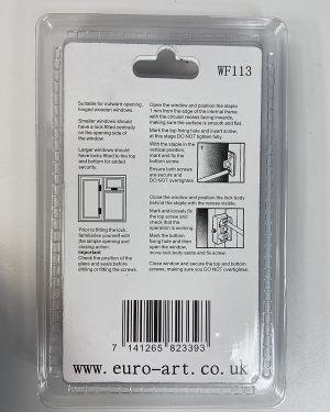 Hinged Window Lock – 25X10X50mm – White Finish